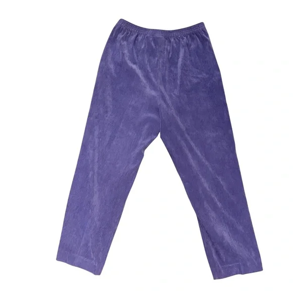 Vintage Nordstrom Purple Wide-Leg Velour Pants - Picture 4 of 4